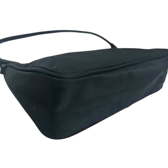 Prada VINTAGE Black Nylon Tessuto Shoulder Bag Mini Zip Pouch - Picture 11 of 15